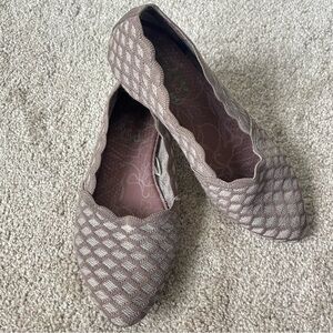 Skechers Air Cooled Memory Foam Cleo Ballet Flats Honeycomb Dark Taupe